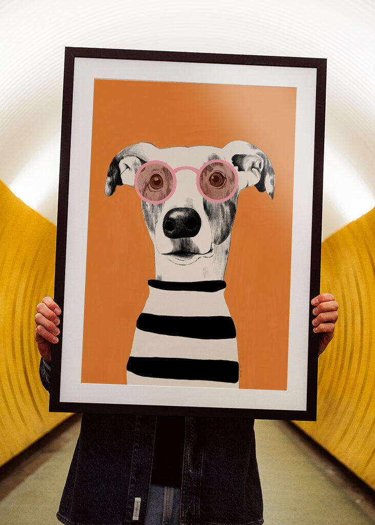 Retrato de perro galgo