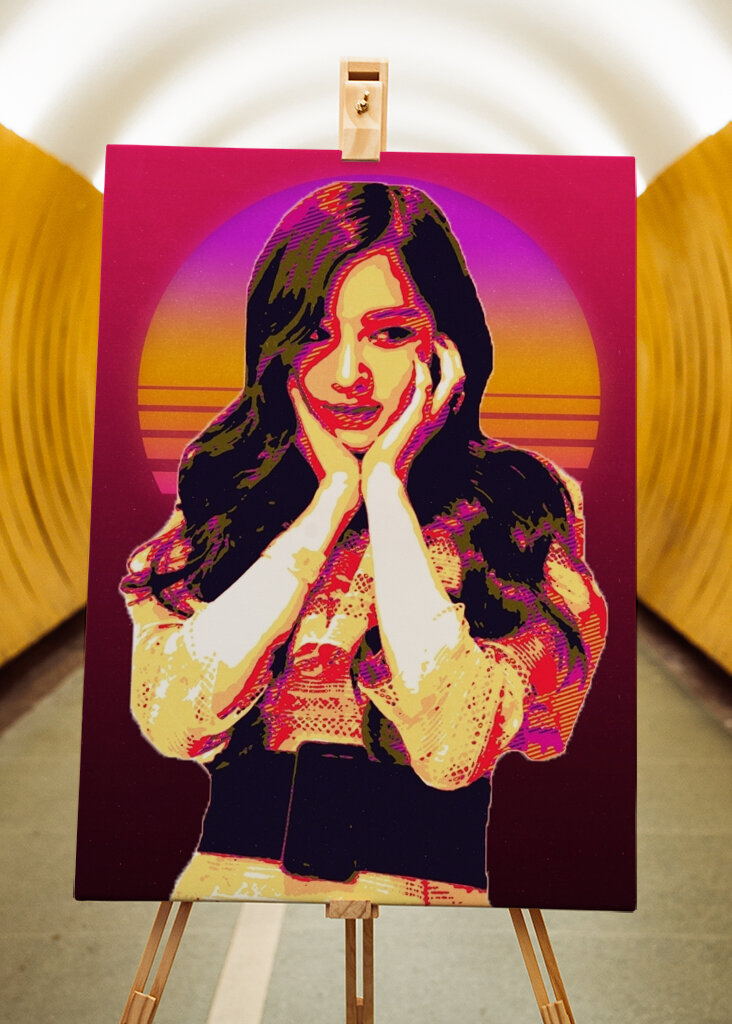 Rose blackpink retro art