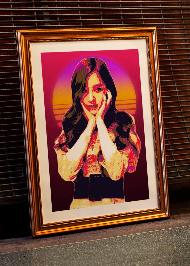 Rose blackpink retro art