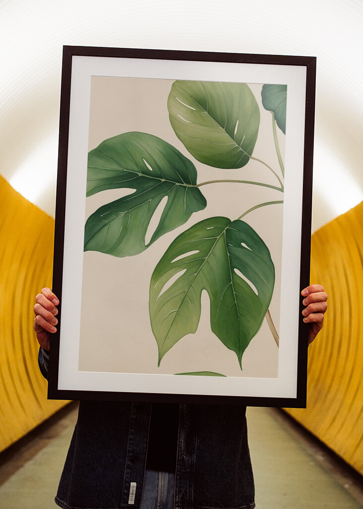 List zelené monstery