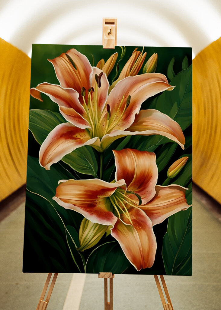 Orange lilje blomster