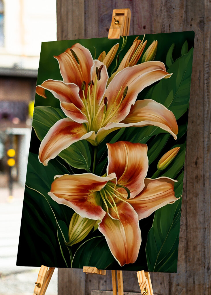 Orange lilje blomster