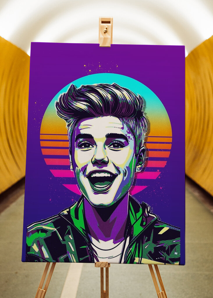 justin bieber retro art