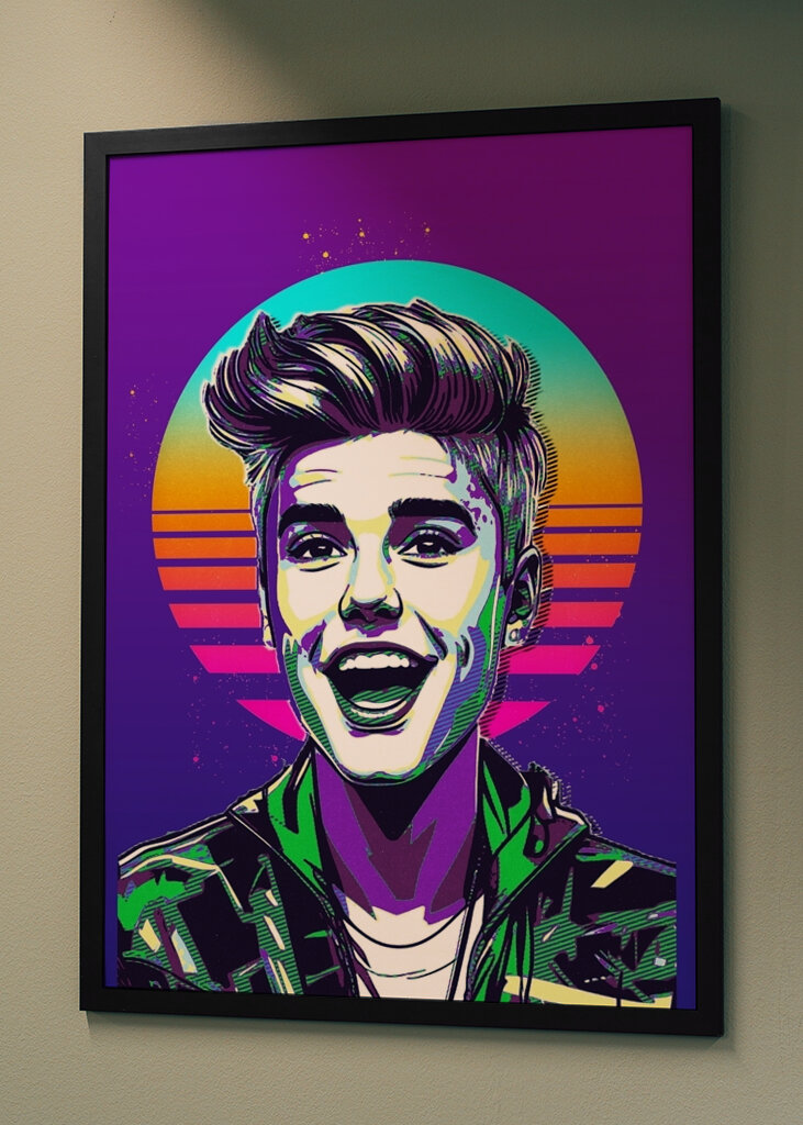 justin bieber retro art