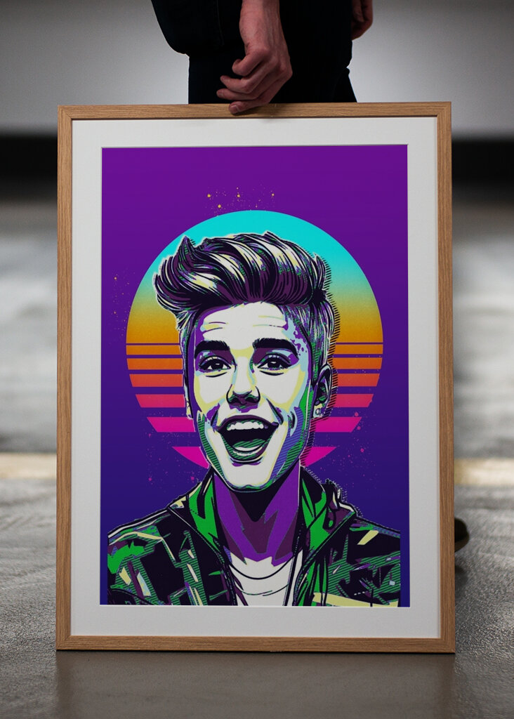 justin bieber retro art