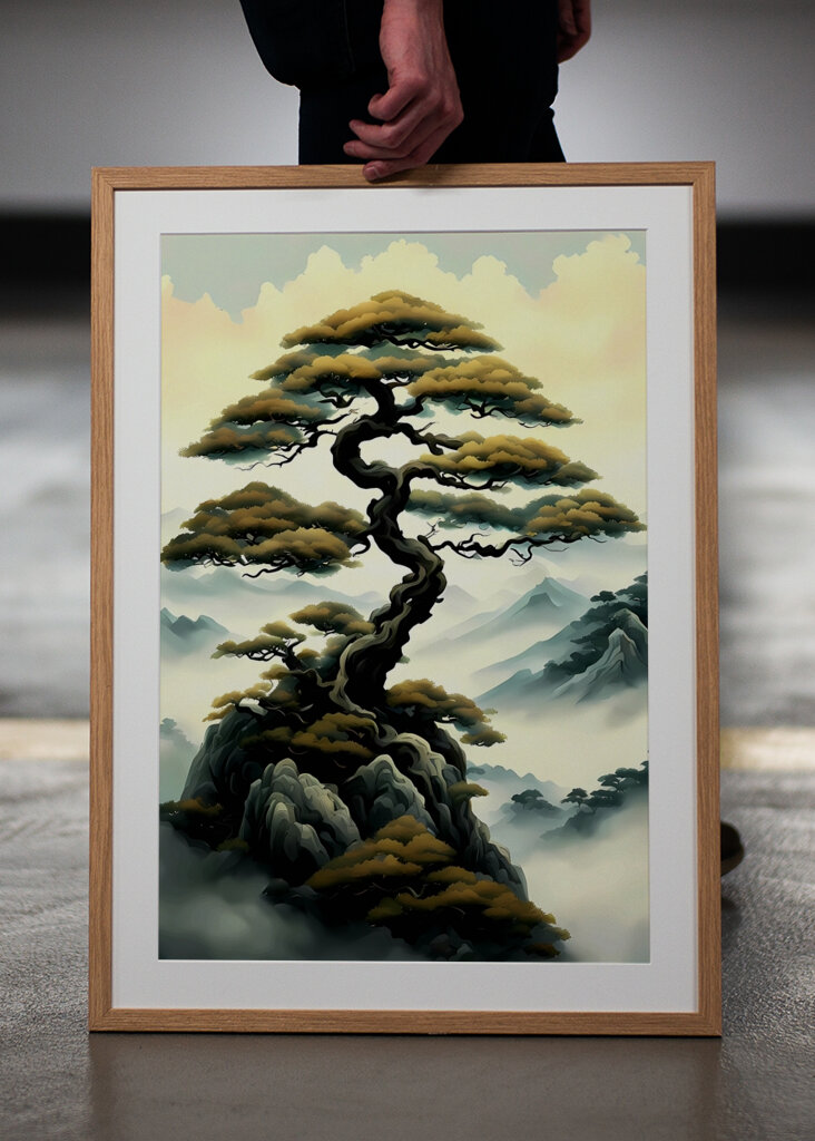 Bonsai Tree Mountain Landscape