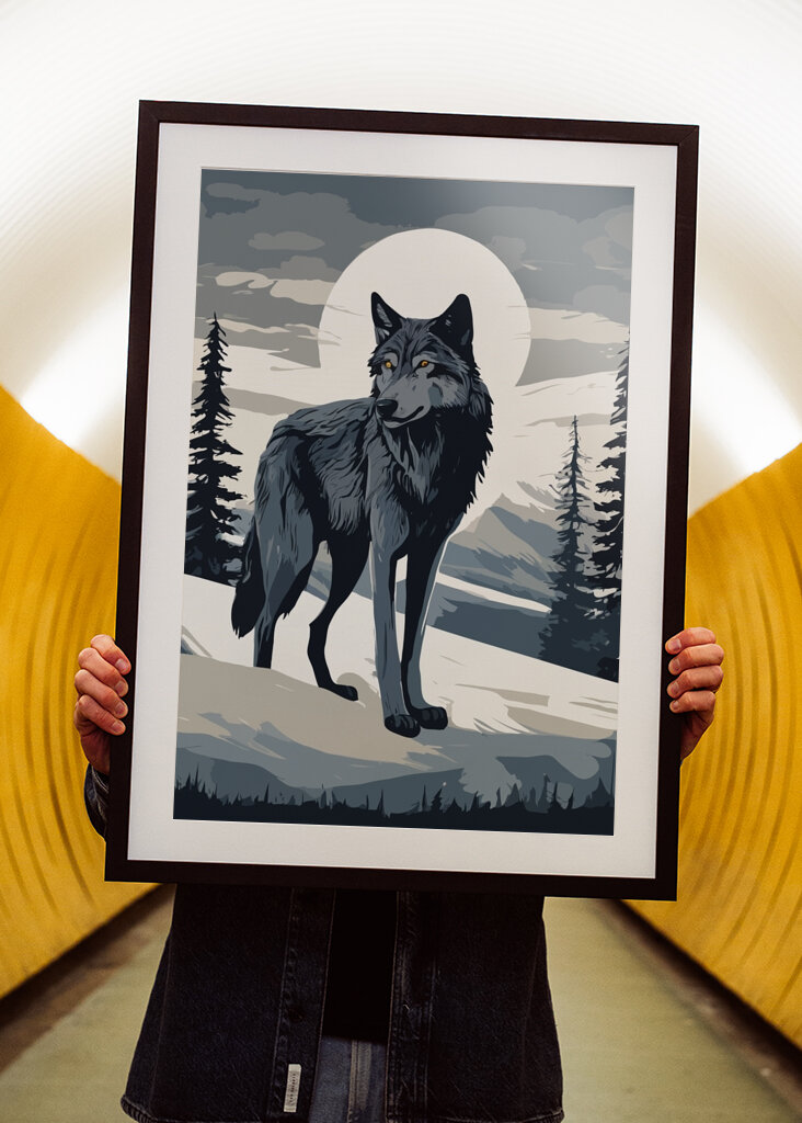 Art of Wolf Under Moonlight