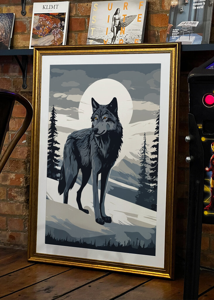 Art of Wolf Under Moonlight