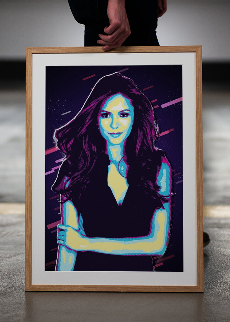 Nina Dobrev retro art