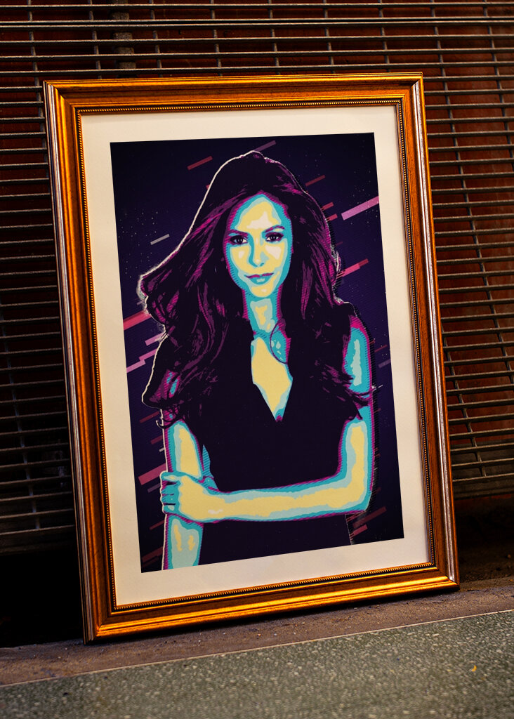 Nina Dobrev retro art
