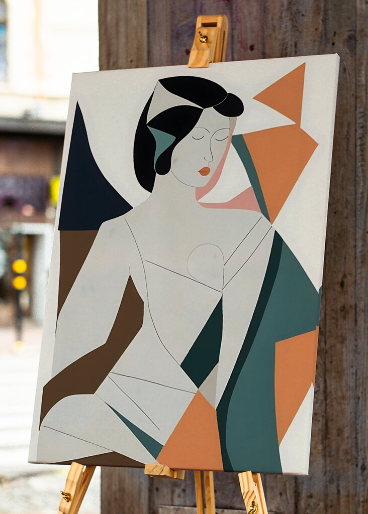 Abstraktní malba o ženách