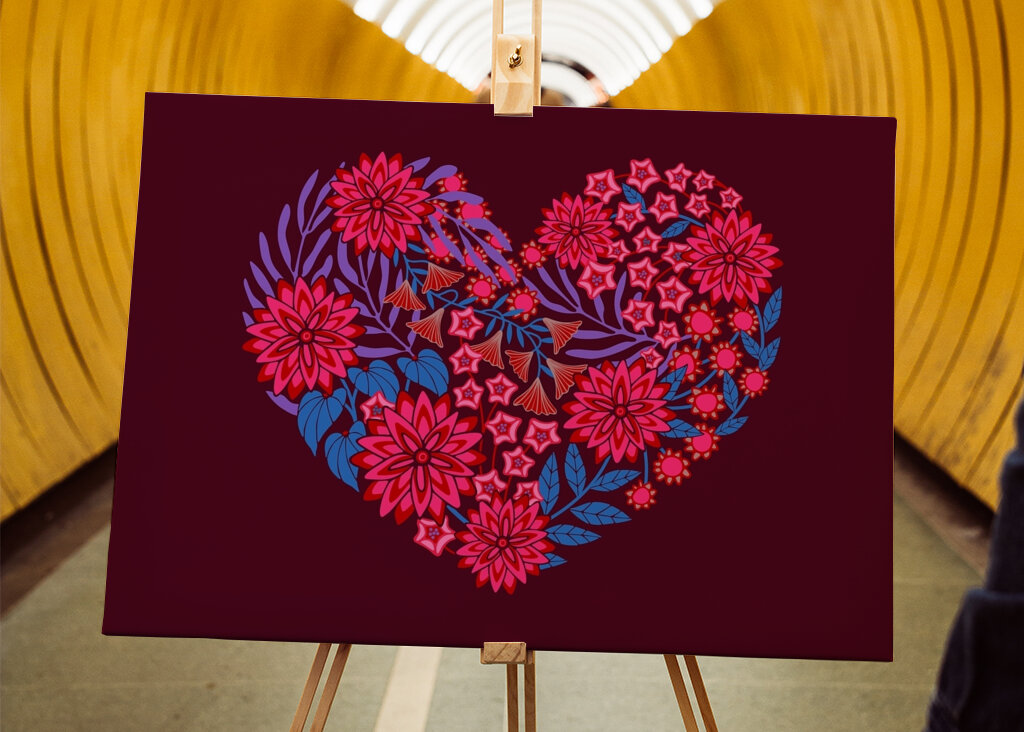 KVĚTINOVÉ SRDCE Květinový Růžový Červený