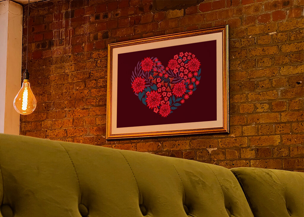 KVĚTINOVÉ SRDCE Květinový Růžový Červený