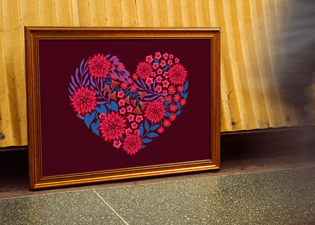 KVĚTINOVÉ SRDCE Květinový Růžový Červený