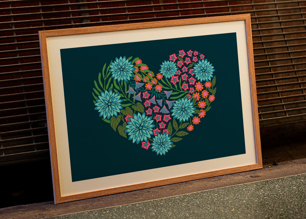 KVĚTINOVÉ SRDCE Květinově modrá