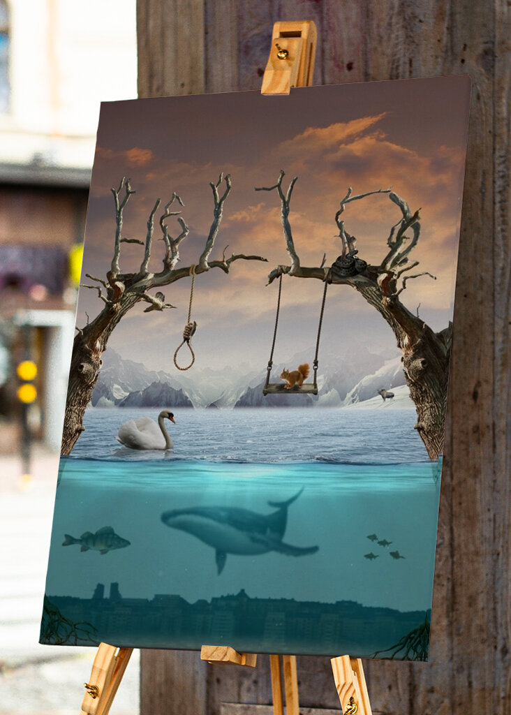 Het landschap van de fantasie met dieren