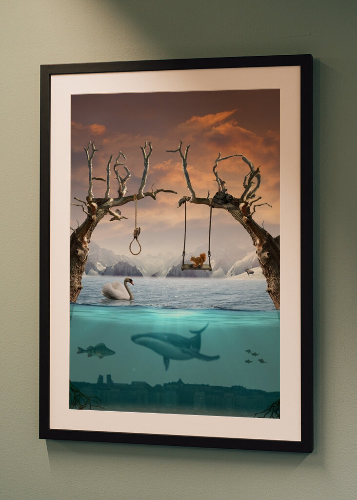 Het landschap van de fantasie met dieren