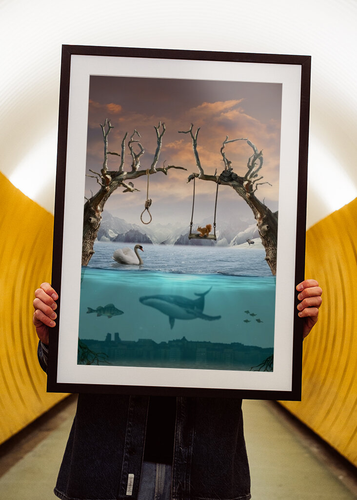 Het landschap van de fantasie met dieren