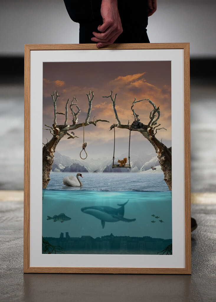 Het landschap van de fantasie met dieren