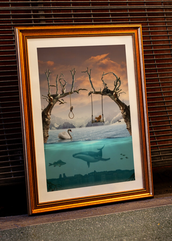 Het landschap van de fantasie met dieren