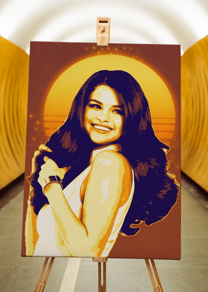 Selena Gomez retro art