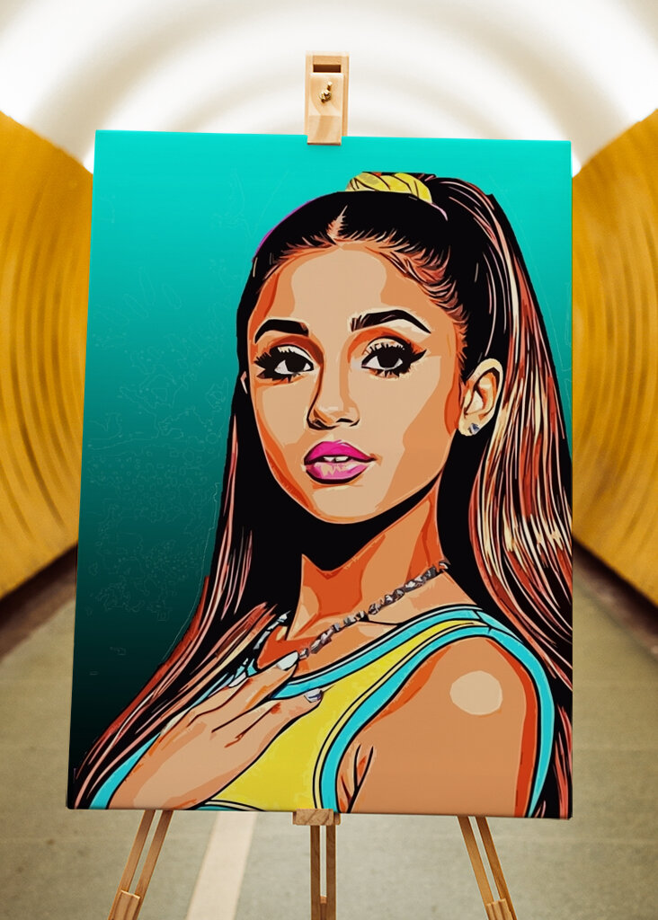 Ariana Grande retro art