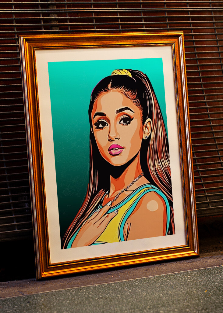 Ariana Grande retro art