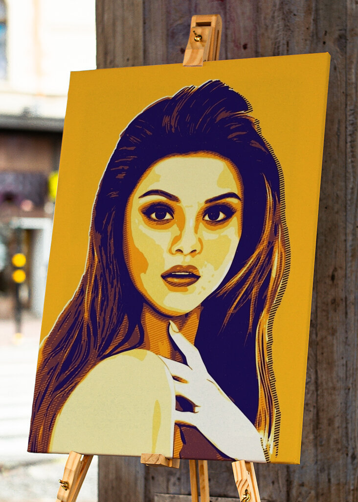 Selena Gomez retro art pop art