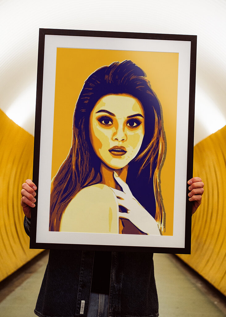 Selena Gomez retro art pop art