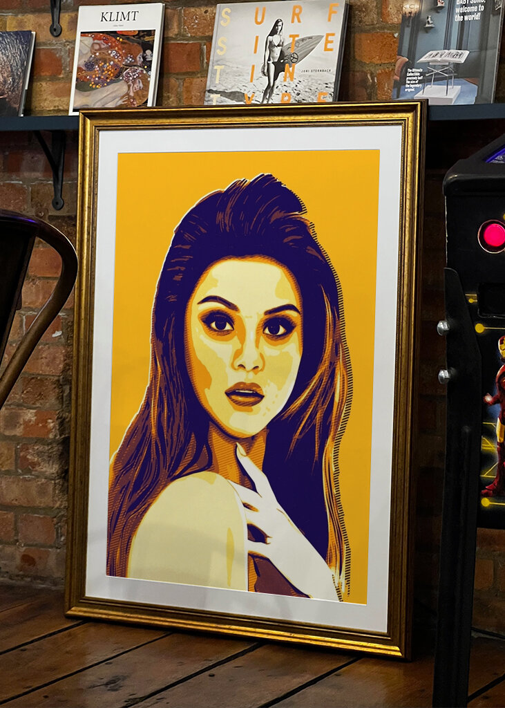 Selena Gomez retro art pop art