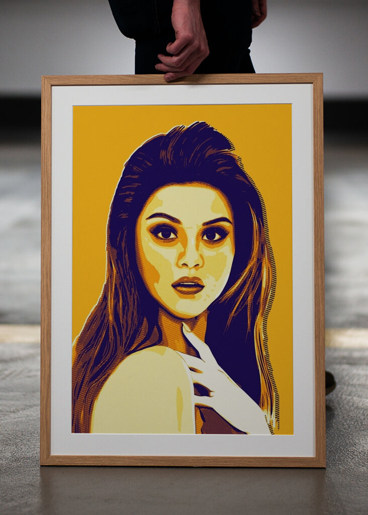 Selena Gomez retro art pop art