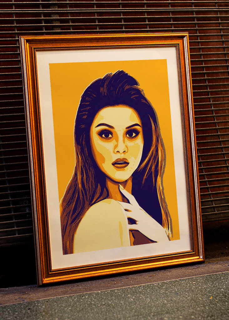 Selena Gomez retro art pop art