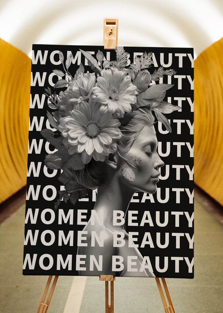 Women Beauty Portrait Flowers