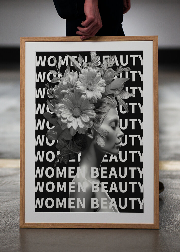 Women Beauty Portrait Flowers