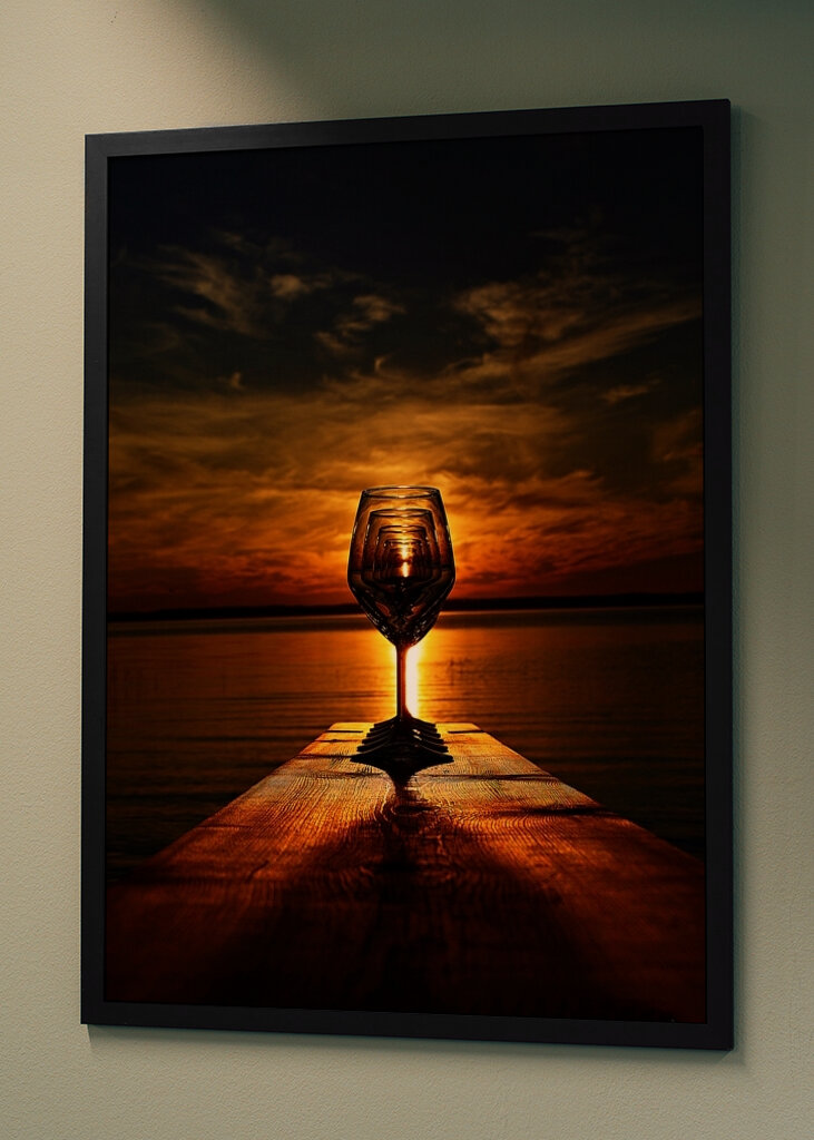 wineglases in the sunset.