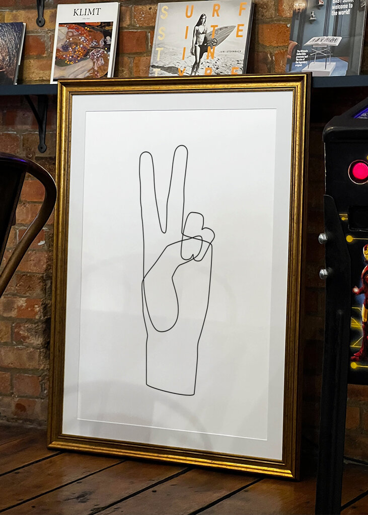 Peace hand gesture
