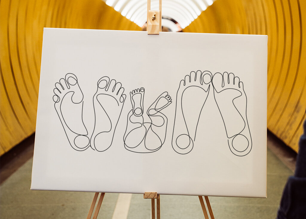 Familie - Füße Porträt in einer Reihe