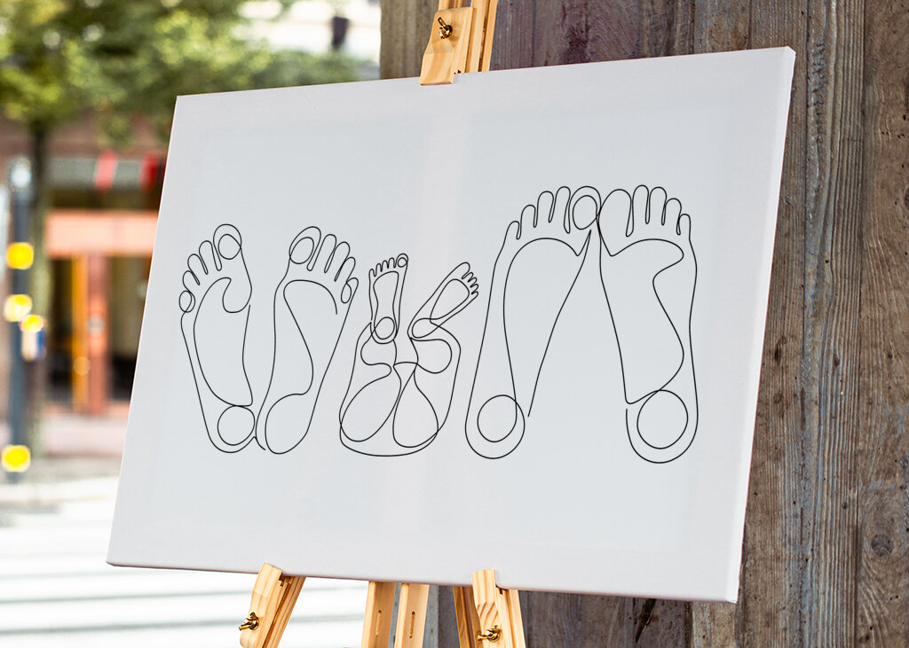 Familie - Füße Porträt in einer Reihe