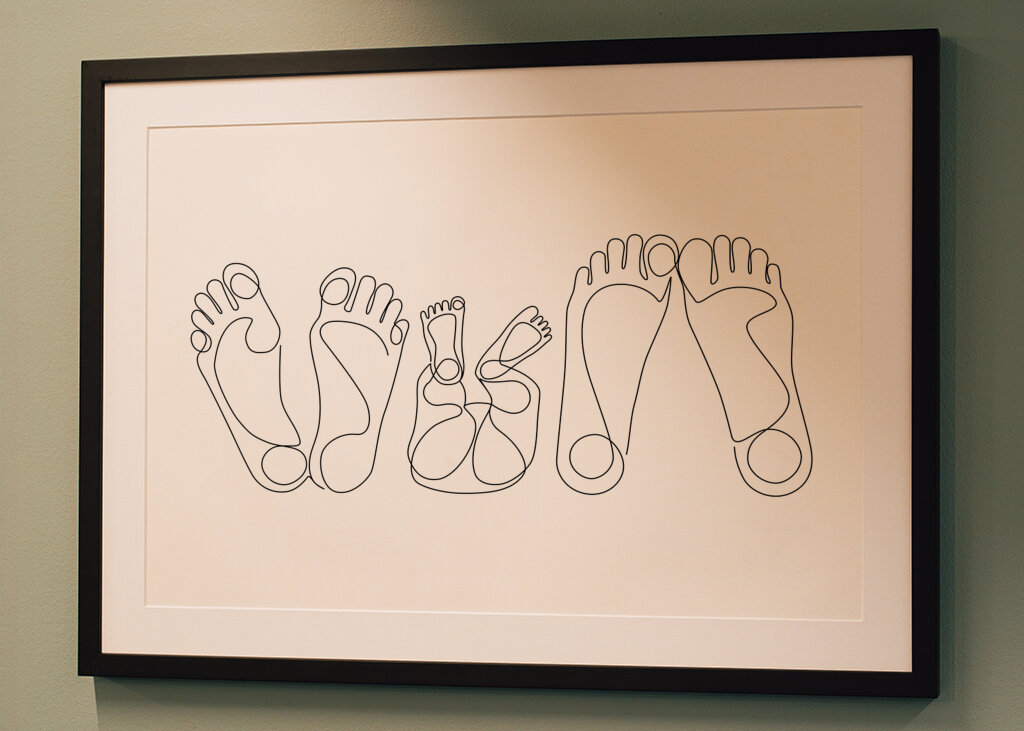 Familie - Füße Porträt in einer Reihe