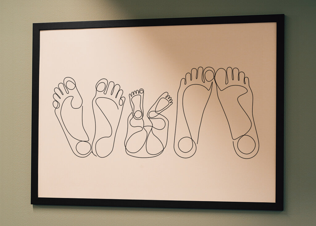 Familie - Füße Porträt in einer Reihe