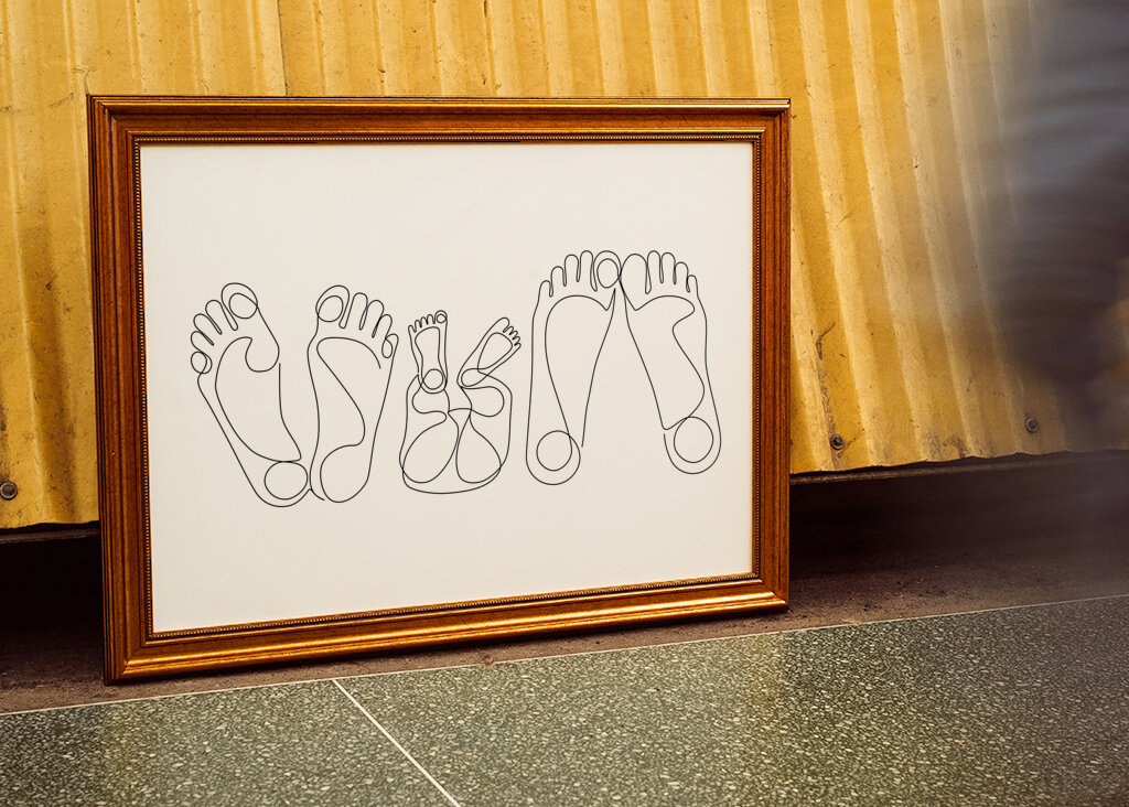 Familie - Füße Porträt in einer Reihe