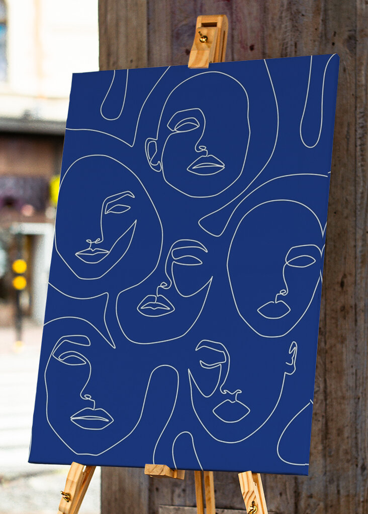 Faces In Blue