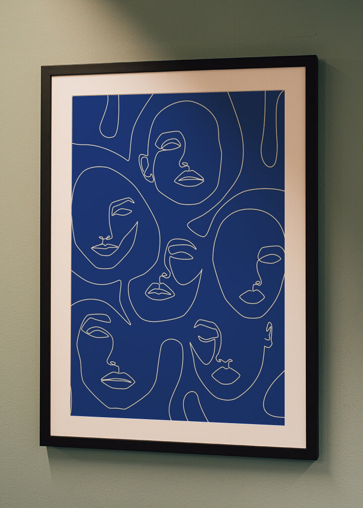 Faces In Blue