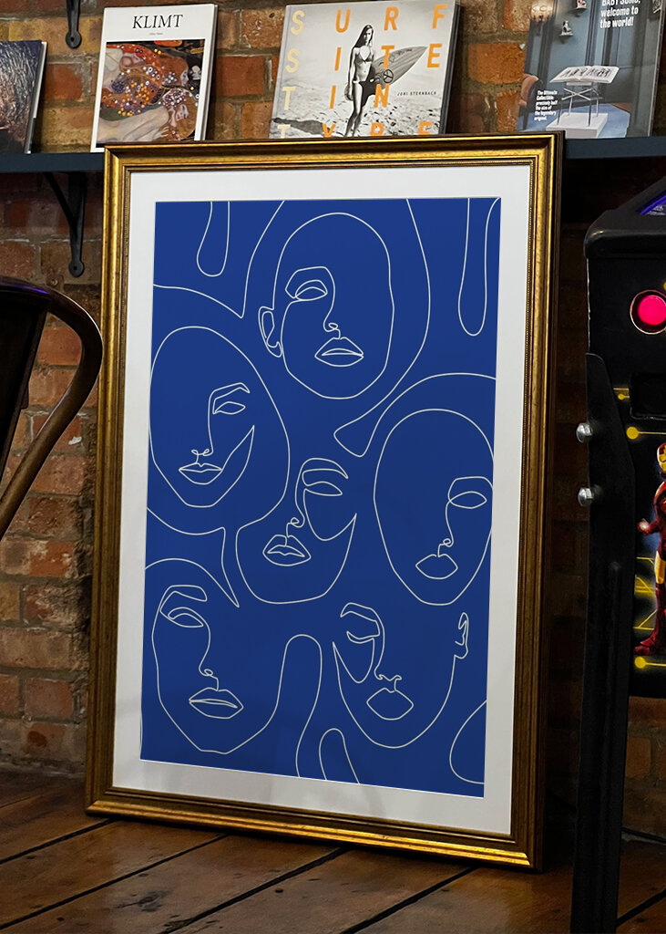 Faces In Blue