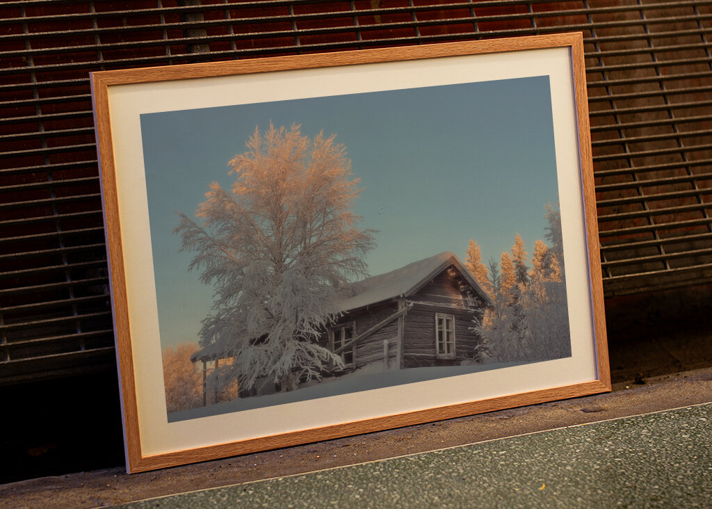 Ödehus i midvinterljus