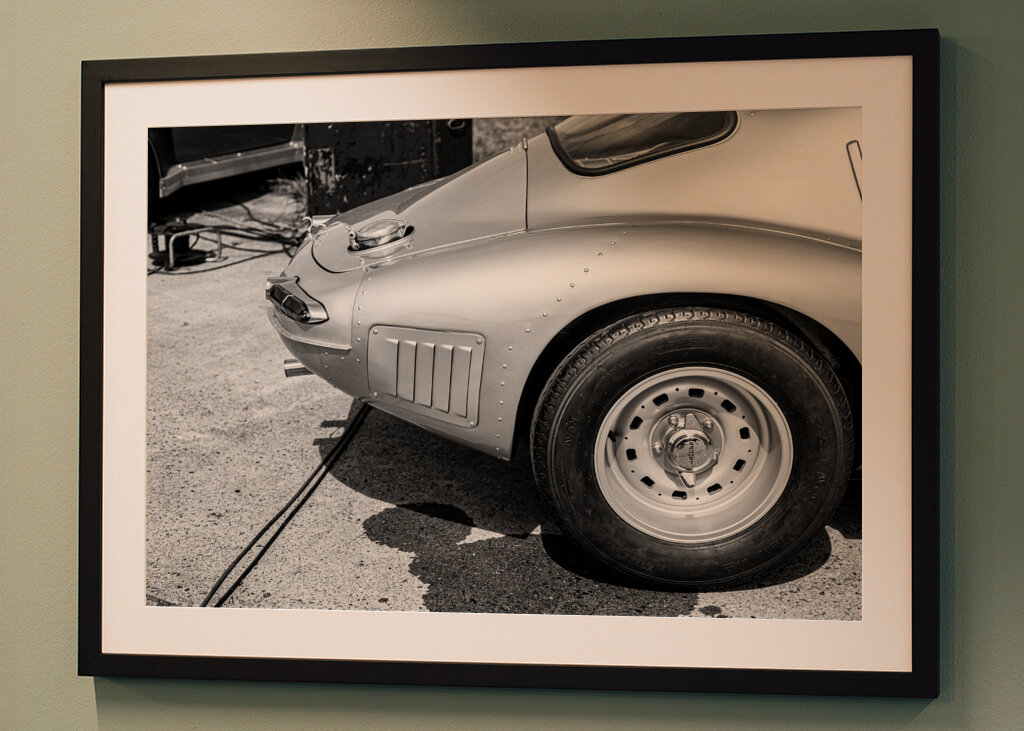 vintage Racing car in pit lane