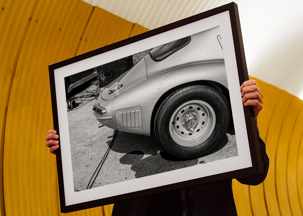 vintage Racing car in pit lane