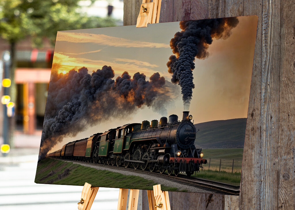 Old steam locomotive-AI image