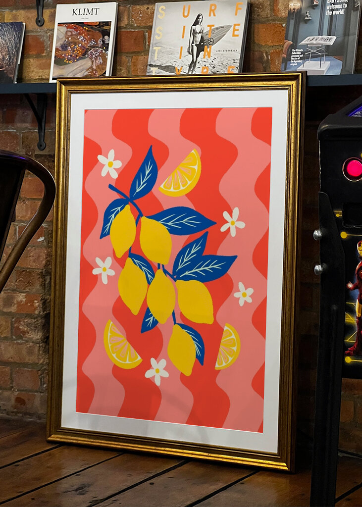 Colorful lemon branch