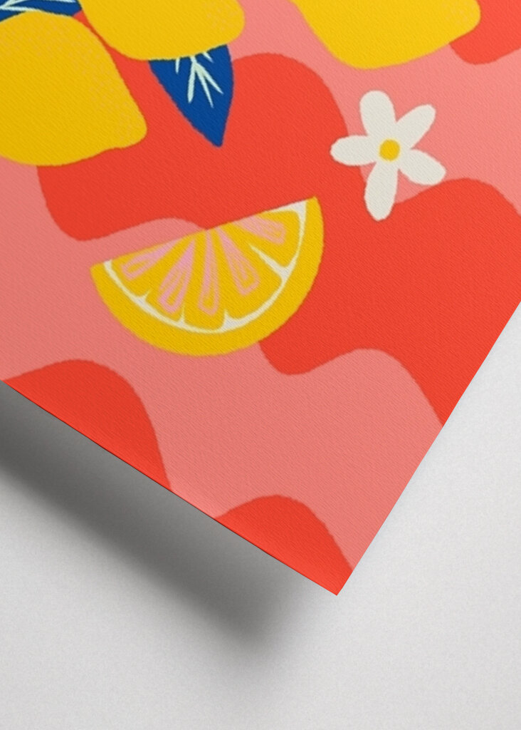 Colorful lemon branch